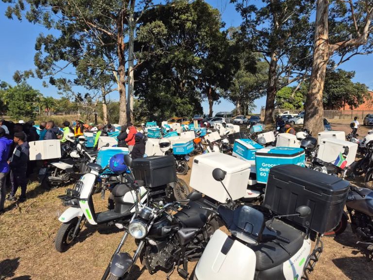 Over 100 Delivery Scooter Riders Join March and March Protest Over Jobs in Pinetown